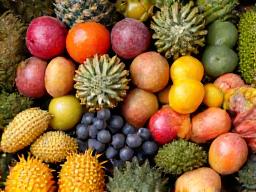 Exotic tropical fruit varieties available at Singapore farmers market